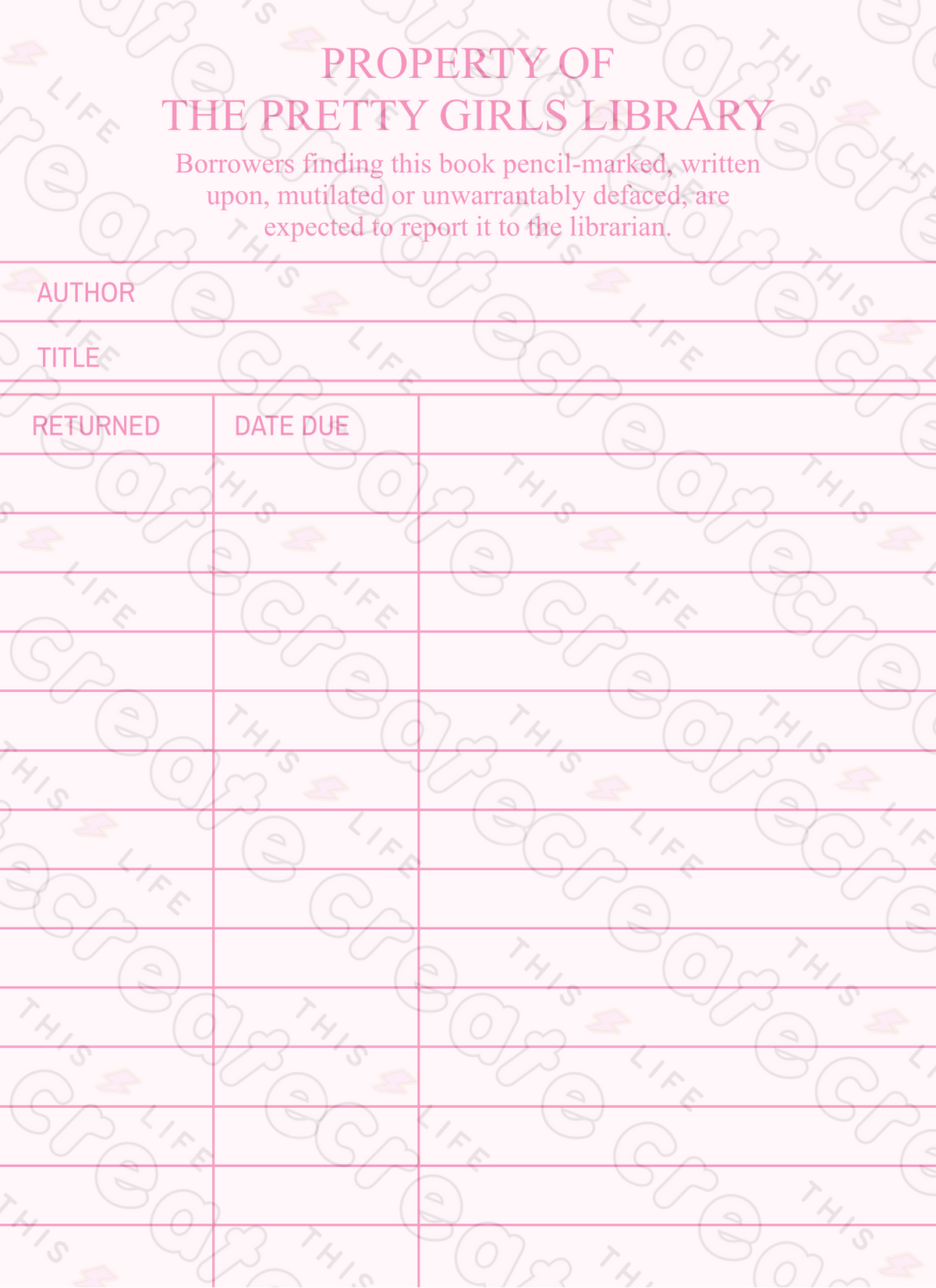 Bookish BGs